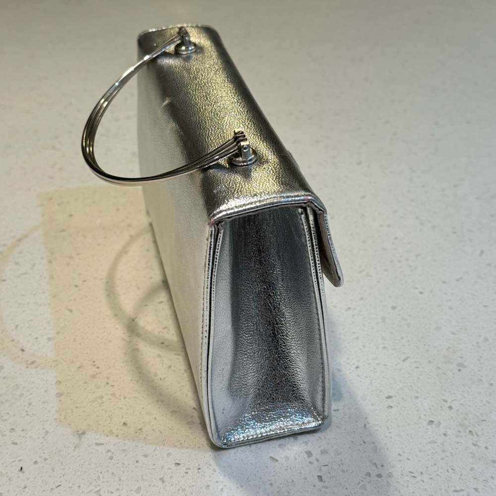 Vintage Silver Bow HL Handbag Metal Handle - Picture 3 of 11